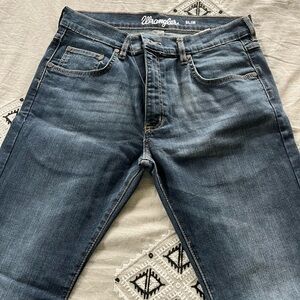 Wrangler Men's Slim Fit Dark Blue Jeans - 33x32